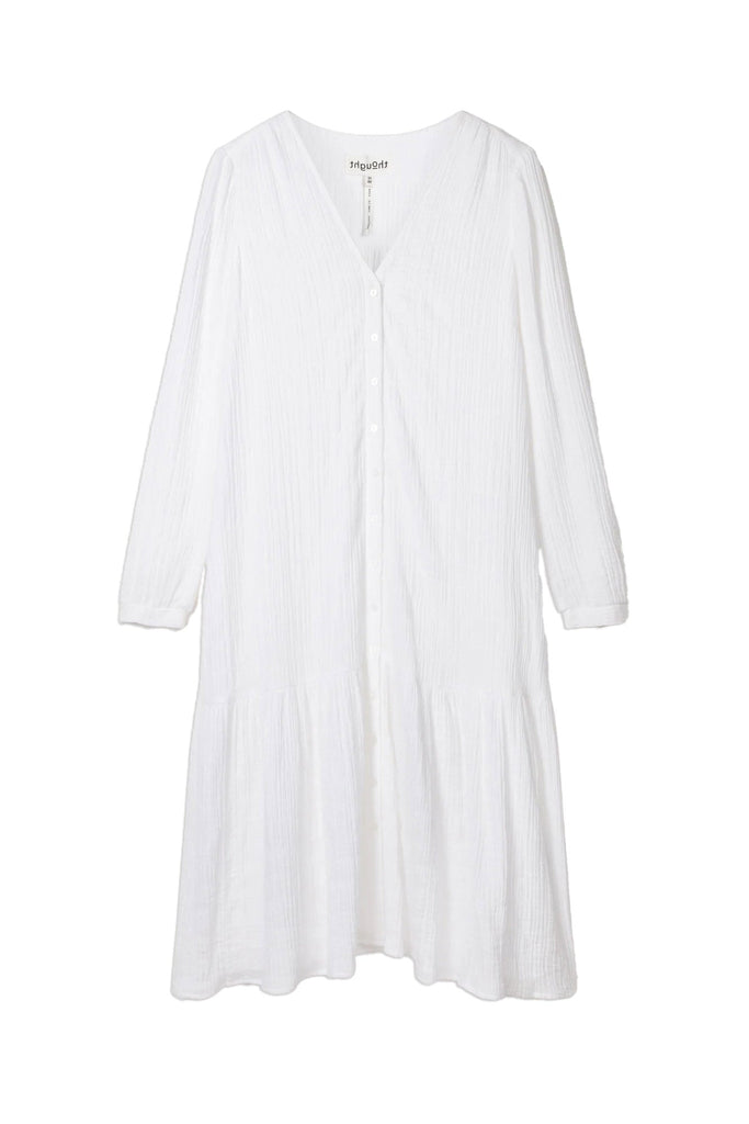 Thought Laelia Organic Cotton Cheesecloth Midi Dress - White