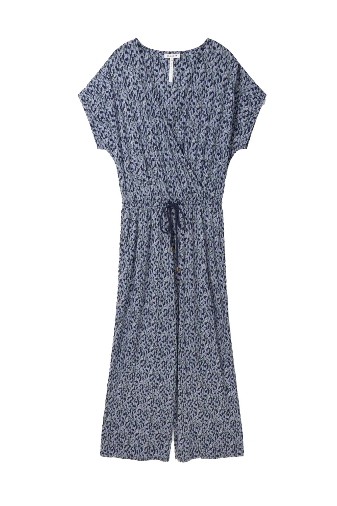 Thought Marlee EcoVero Printed Wrap Jumpsuit - Navy