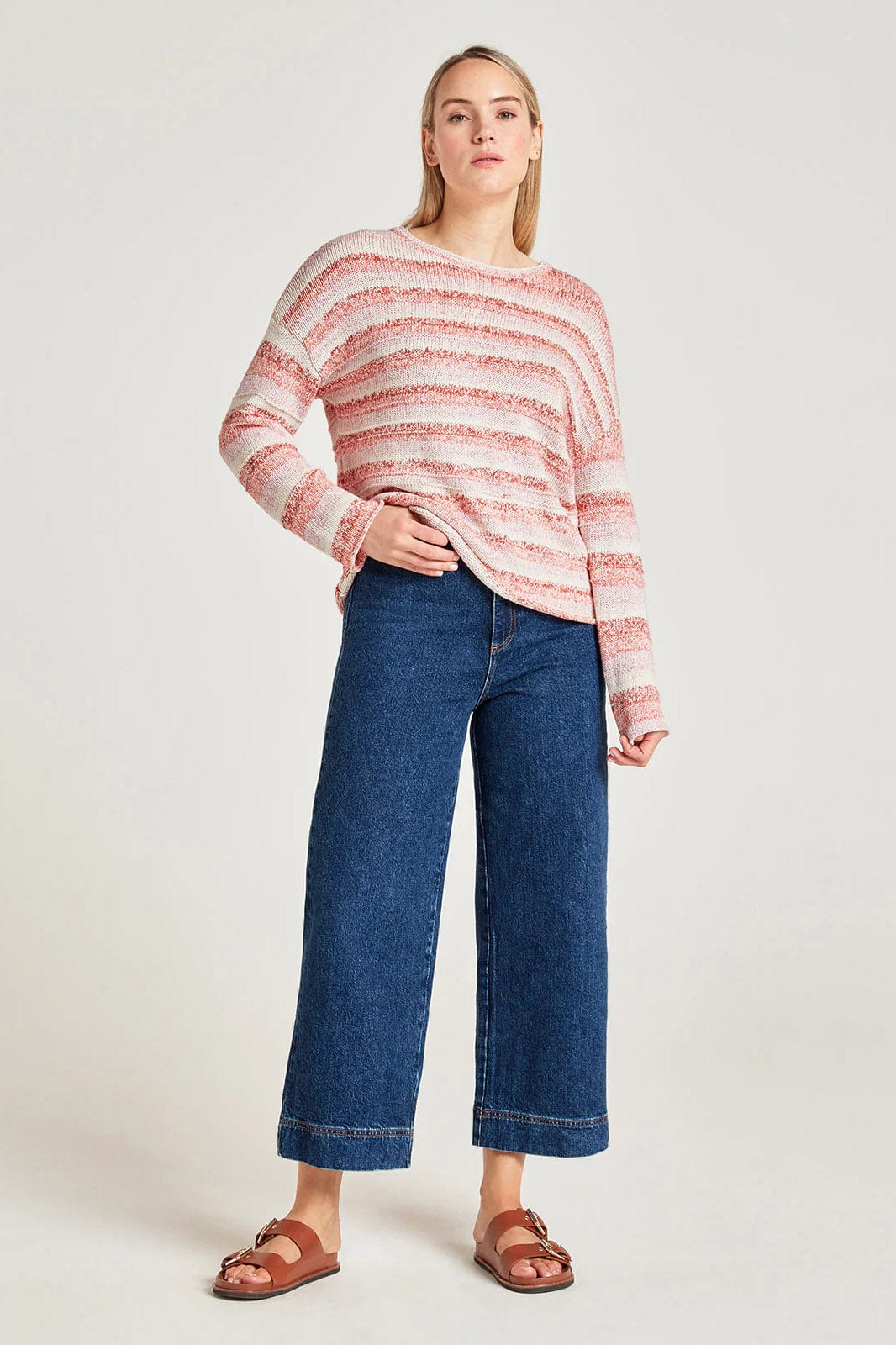 Thought Nori Organic Cotton Knit Jumper - Coral Orange