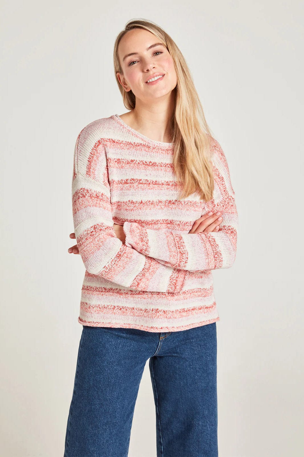Thought Nori Organic Cotton Knit Jumper - Coral Orange