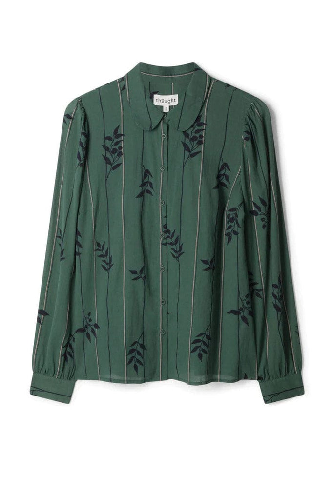 Thought Ramona Organic Cotton Printed Shirt - Forest Green