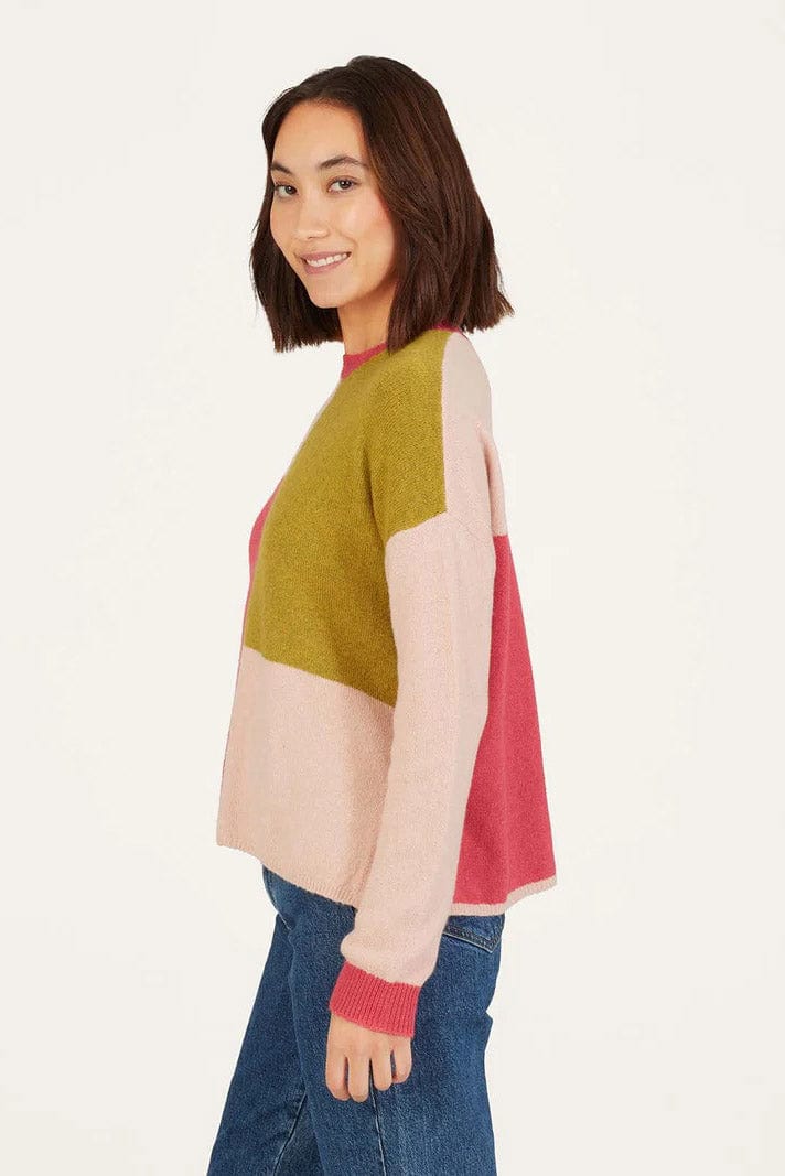 Thought Stef Organic Cotton Fluffy Colour Block Jumper