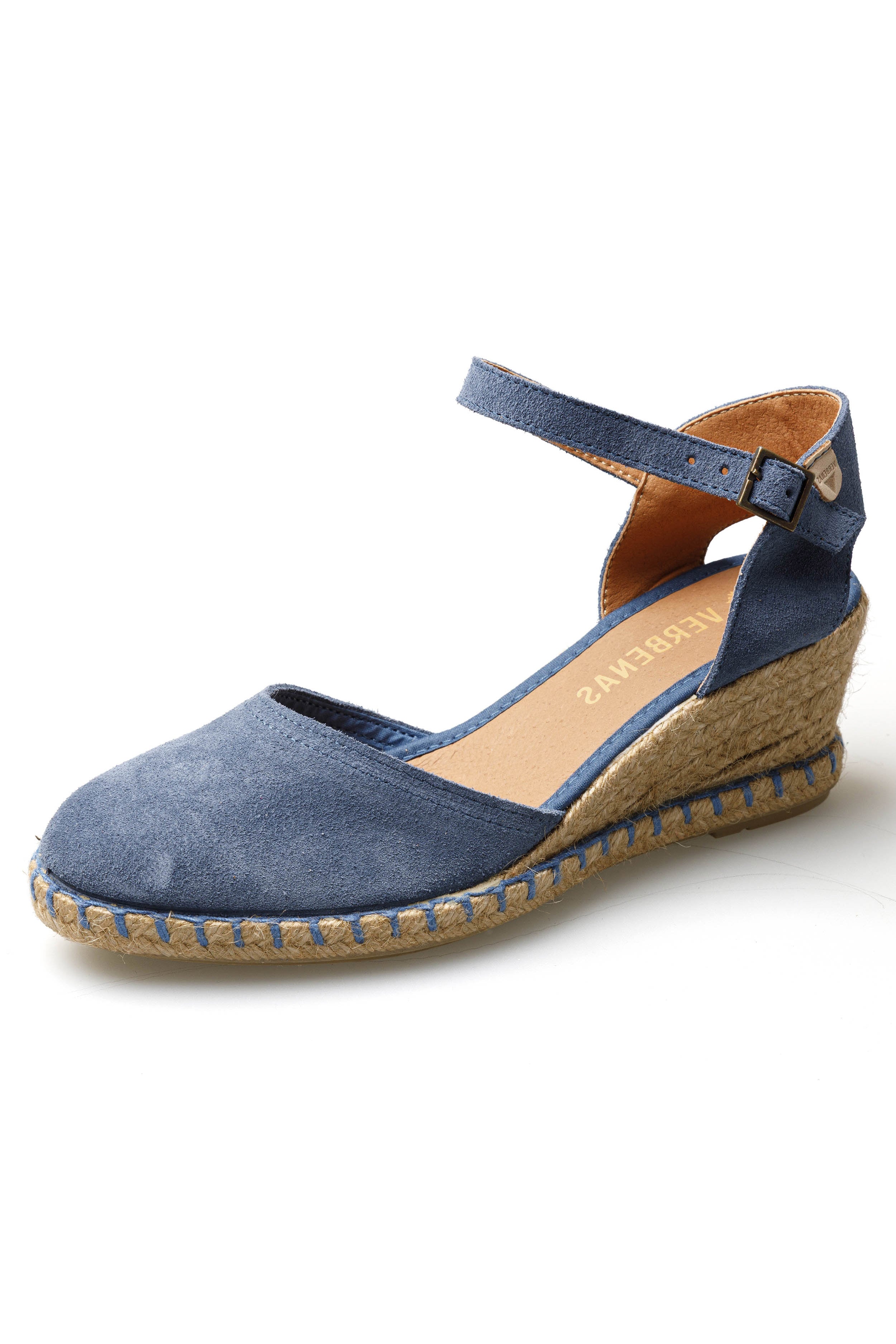 Verbenas Malena Suede Espadrille Wedges - Iris