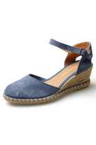 Verbenas Malena Suede Espadrille Wedges - Iris