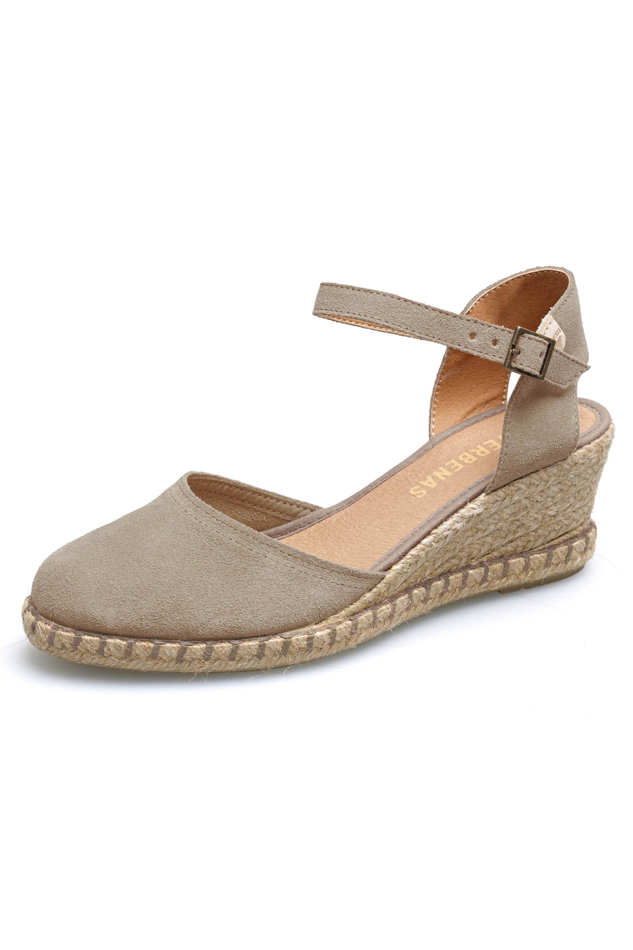 Verbenas Malena Suede Espadrille Wedges - Piedra