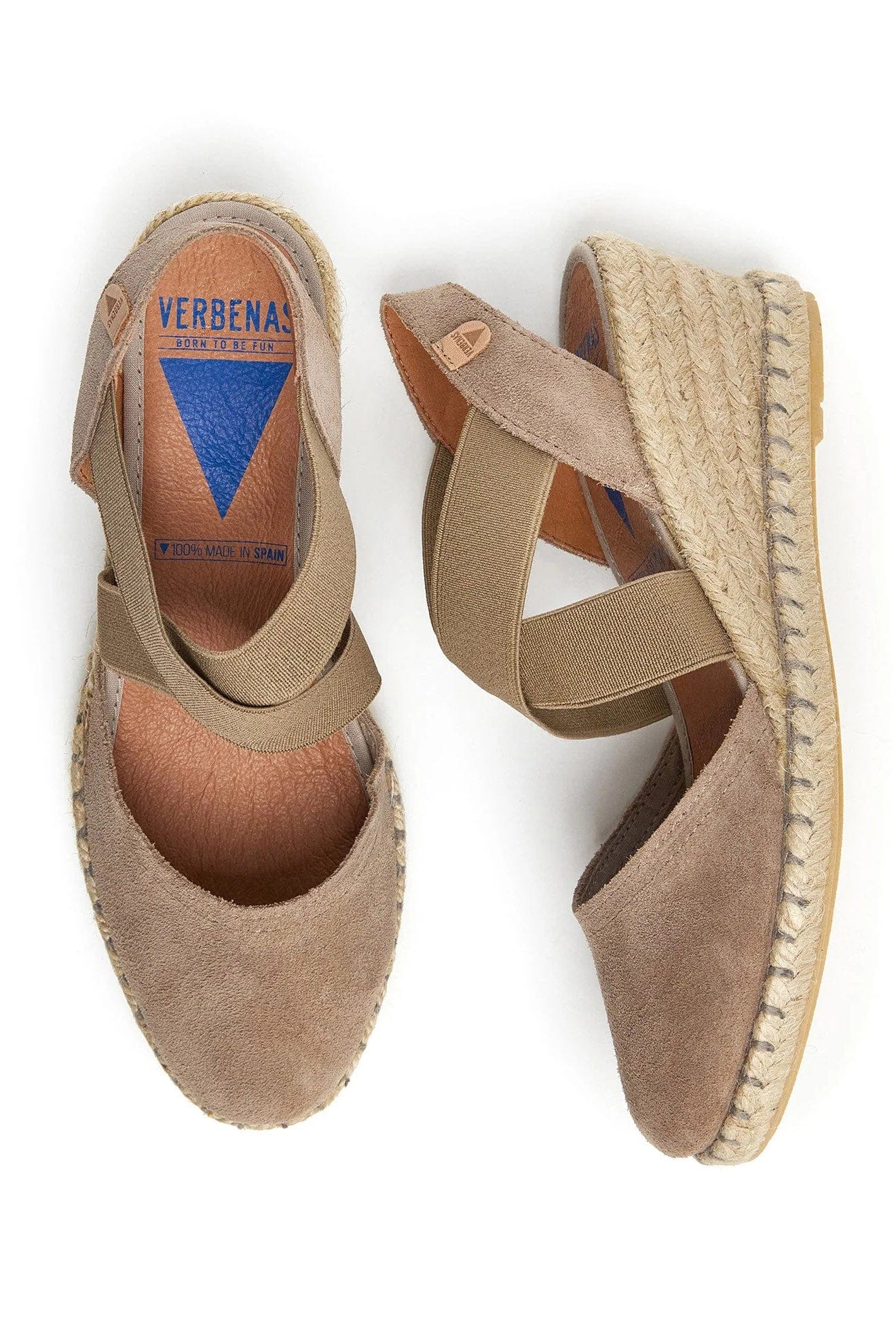Verbenas Mila Serraje Suede Leather Espadrille Sandals - Piedra
