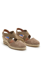 Verbenas Mila Serraje Suede Leather Espadrille Sandals - Piedra