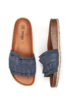 Verbenas Rocio Serraje Volante Suede Leather Sandals - Piedra