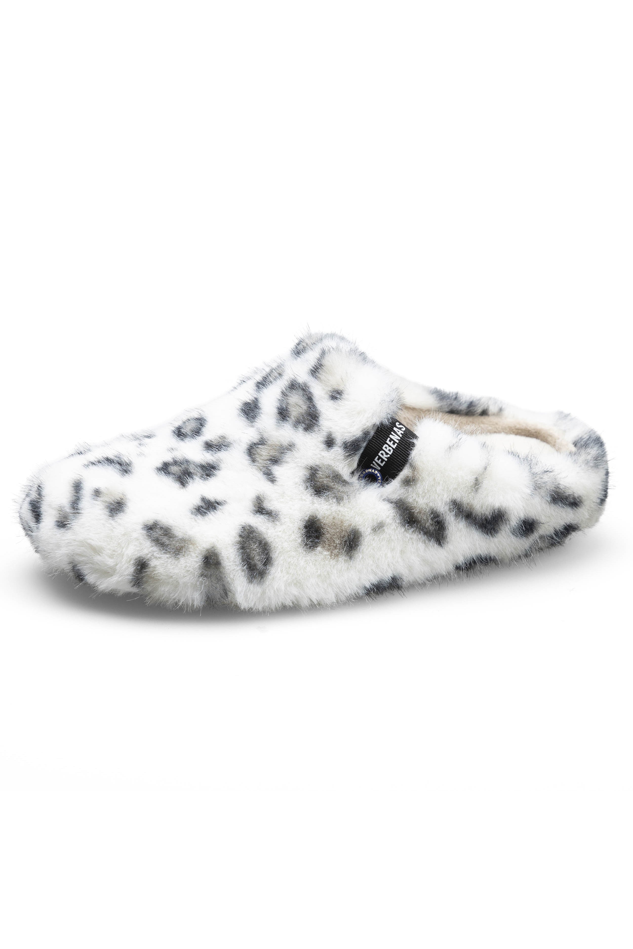 Verbenas York Fur Leopard Print Faux Fur Mule Slippers - Piedra
