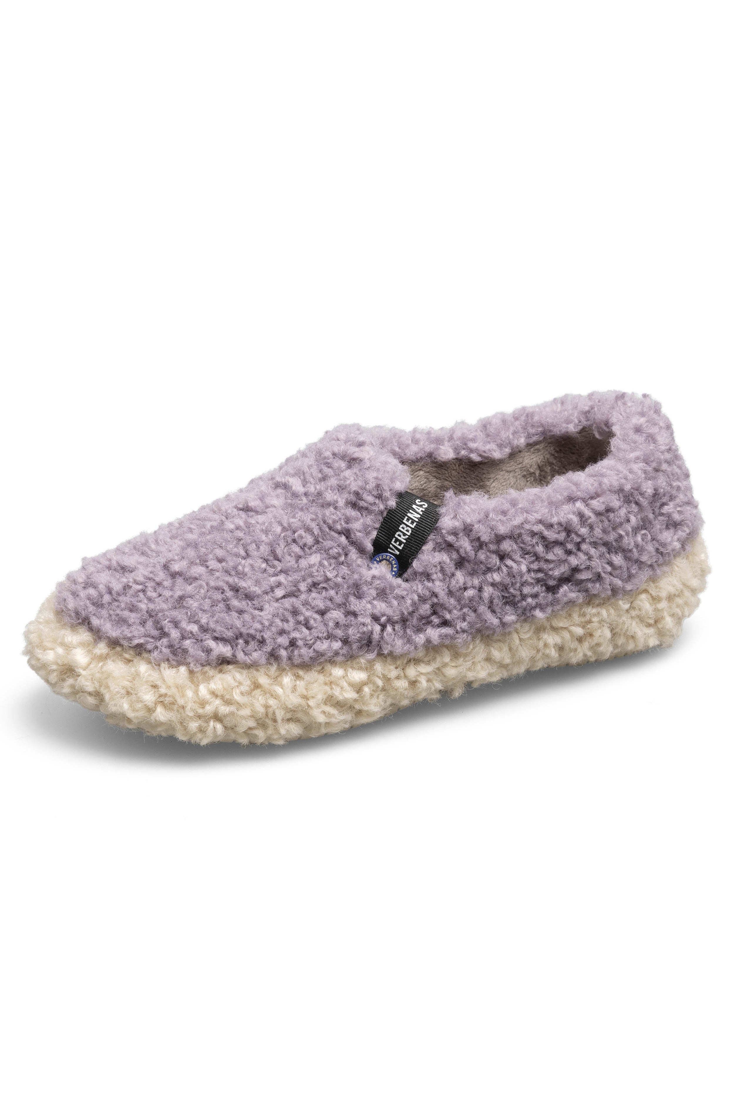 Verbenas Yuma Curly Contrast Shoe Slippers - Lila/Beige