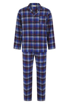Walker Reid Brushed Cotton Check Pyjama Set - Blue/Red