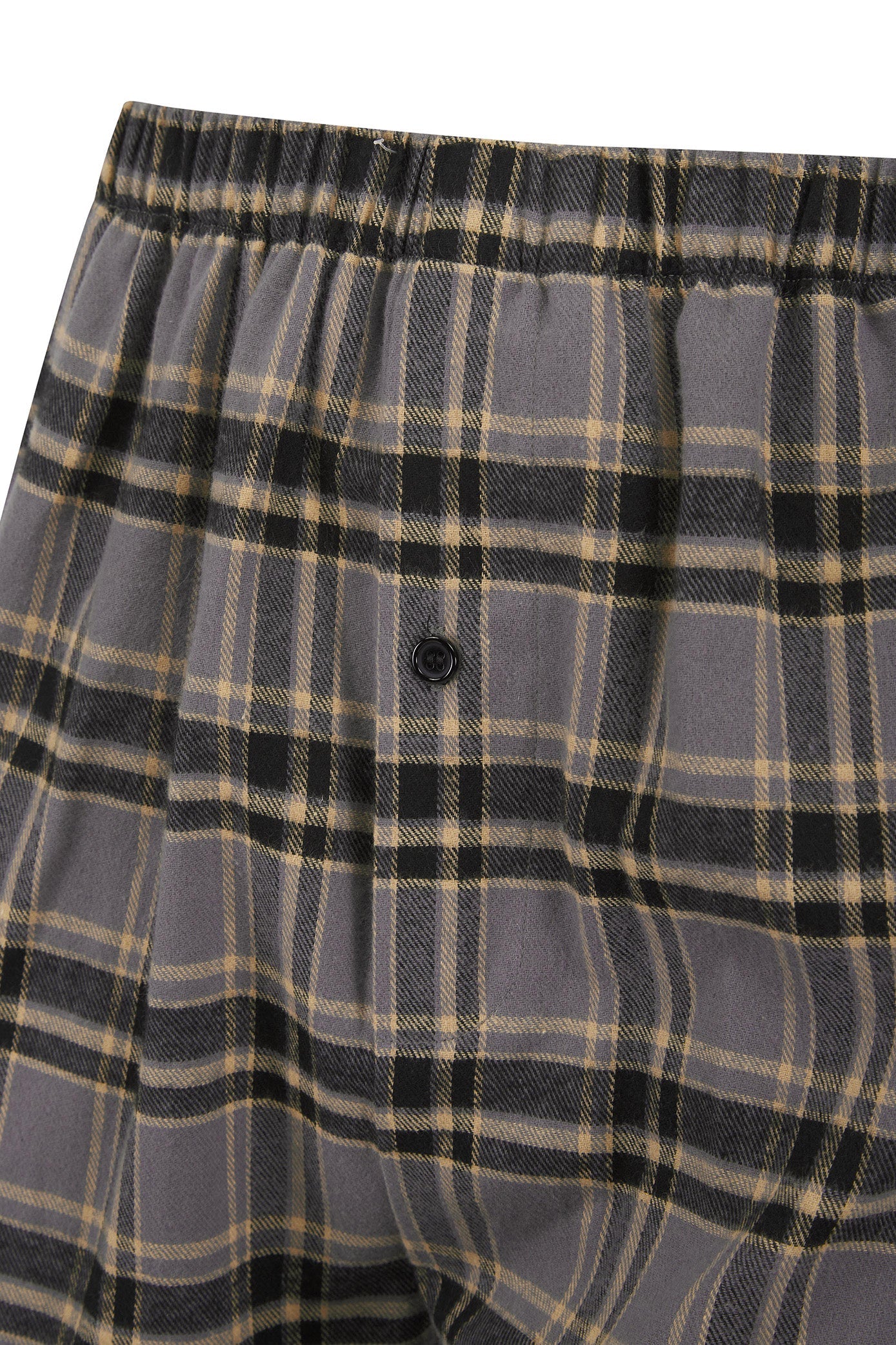 Walker Reid Brushed Cotton Check Pyjama Set - Grey/Beige