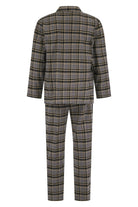 Walker Reid Brushed Cotton Check Pyjama Set - Grey/Beige