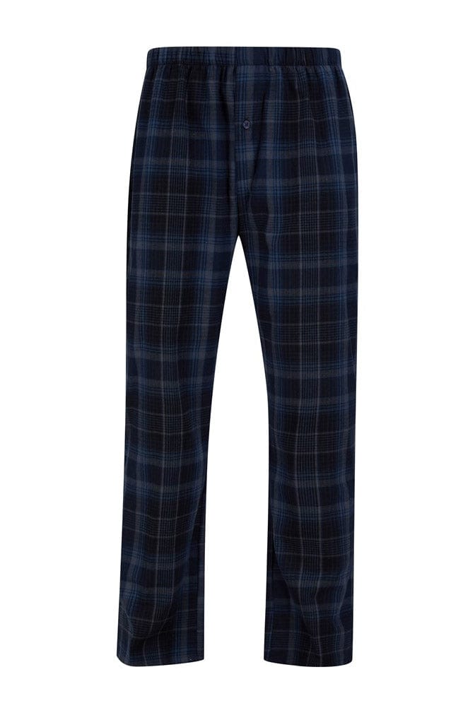 Walker Reid Brushed Cotton Long Sleeve Pyjama Set - Navy/Blue