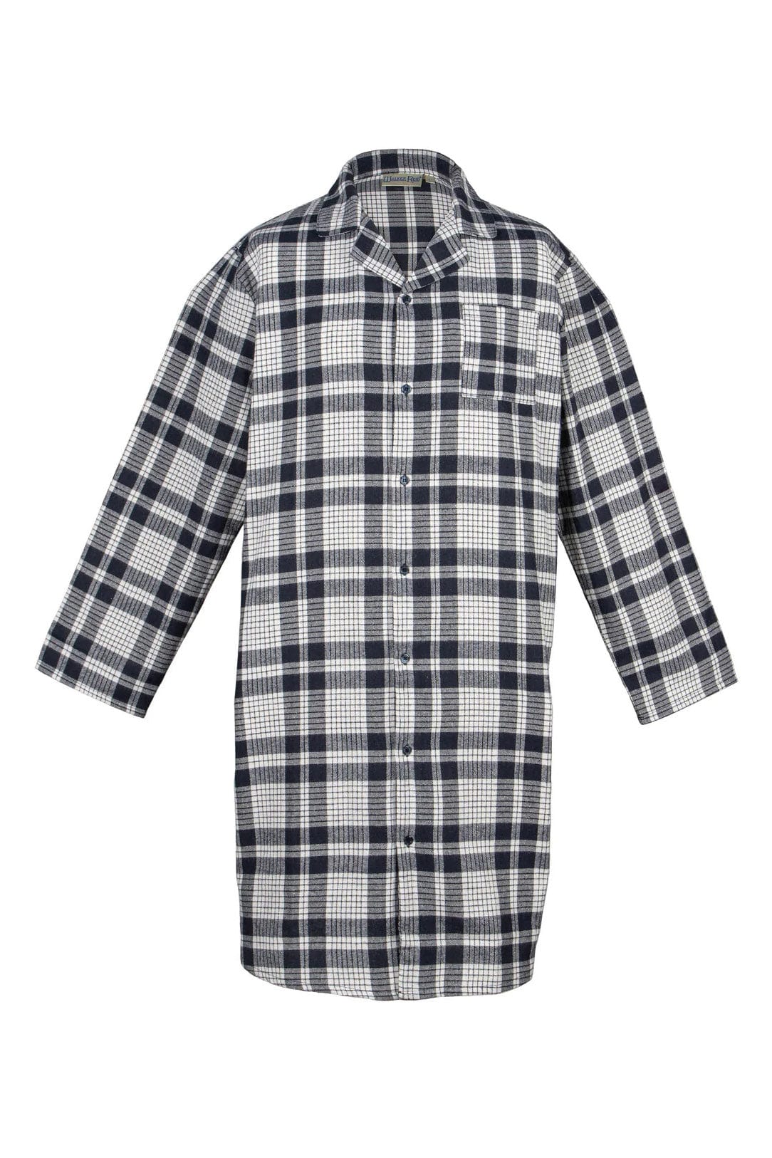 Walker Reid Check Brushed Cotton 42 Inch Nightshirt - Navy