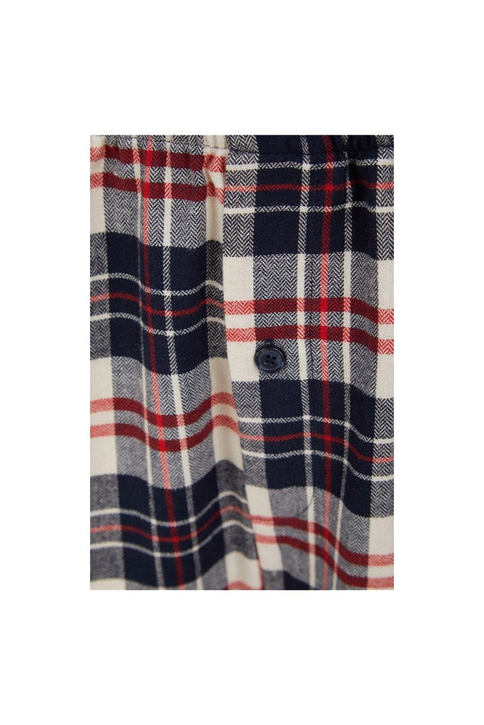 Walker Reid Check Brushed Cotton Long Sleeve Pyjama Set - Red/Navy