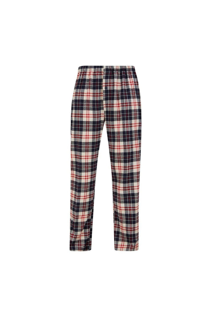 Walker Reid Check Brushed Cotton Long Sleeve Pyjama Set - Red/Navy