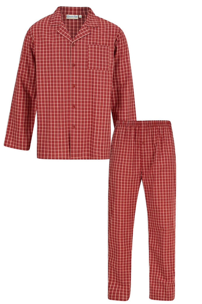 Walker Reid Check Long Pyjama Set - Red