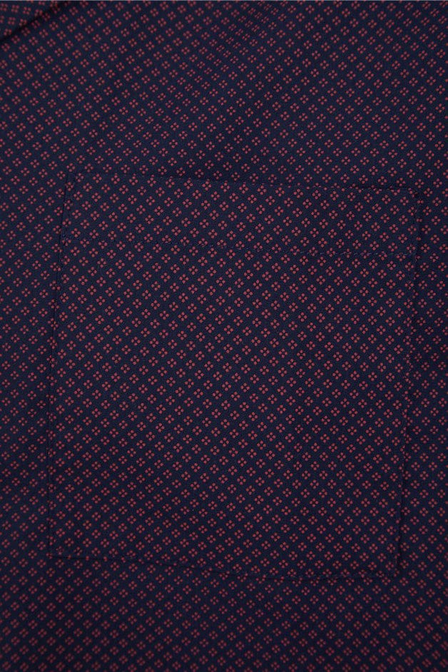 Walker Reid Diamond Long Sleeve Pyjama Set - Navy/Red