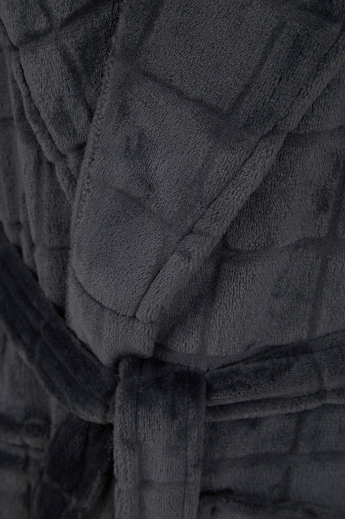 Walker Reid Fleece Robe - Grey