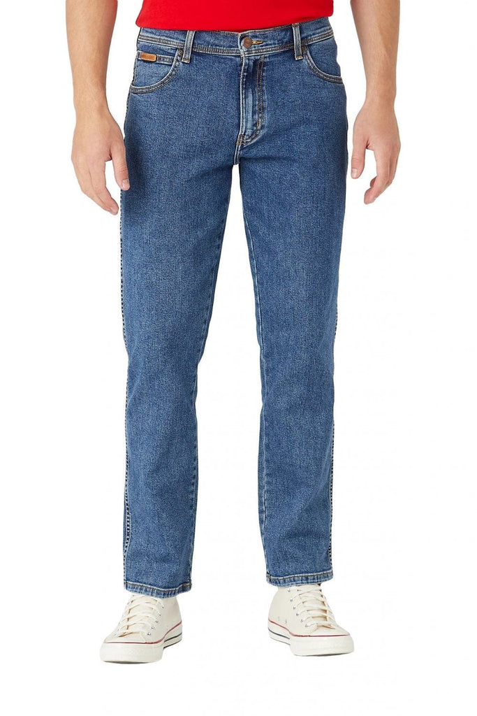 Wrangler Texas Stretch Straight Jeans - Stonewash