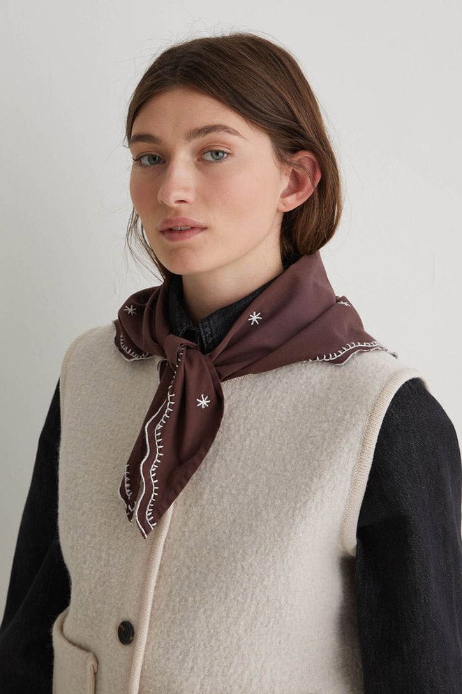 Yerse Boiled Wool Blend Vest - Ecru