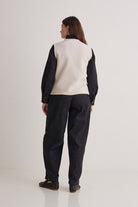 Yerse Boiled Wool Blend Vest - Ecru