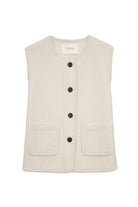 Yerse Boiled Wool Blend Vest - Ecru