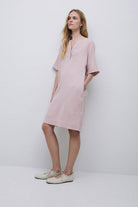 Yerse Camelia Cotton Gauze Dress - Pale Pink