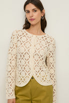 Yerse Crochet Cardigan - Ecru