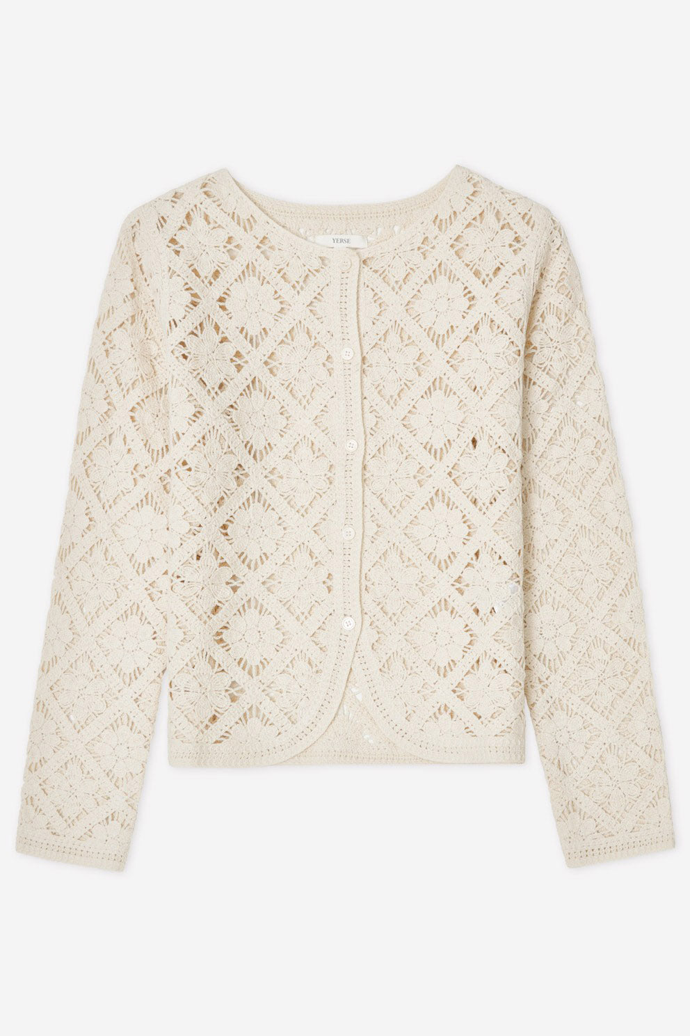Yerse Crochet Cardigan - Ecru