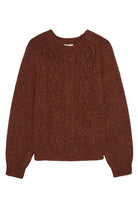 Yerse Extrafine Merino Wool Blend Cable Knit Jumper - Maroon