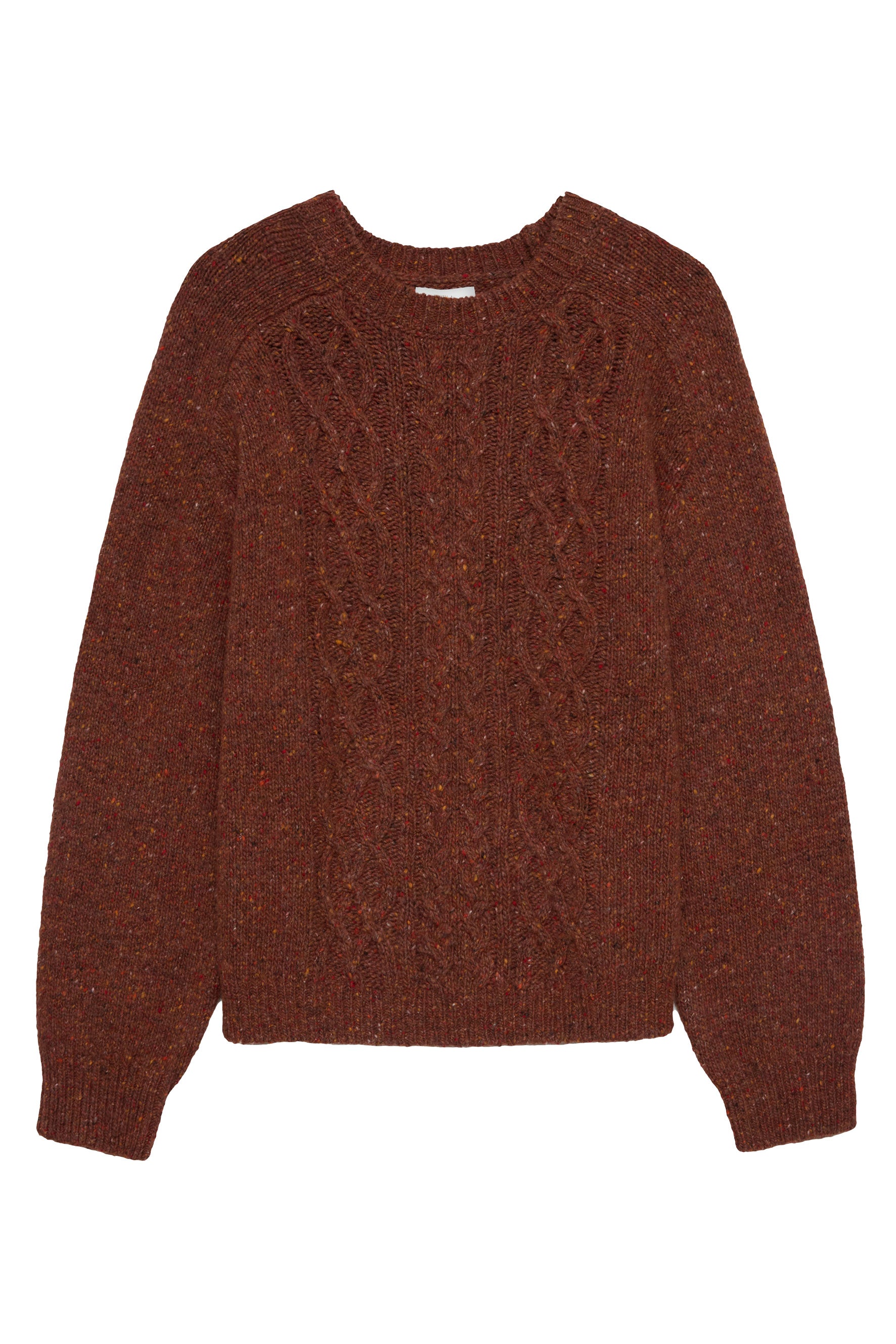 Yerse Extrafine Merino Wool Blend Cable Knit Jumper - Maroon