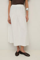 Yerse Hemp Midi Skirt - White