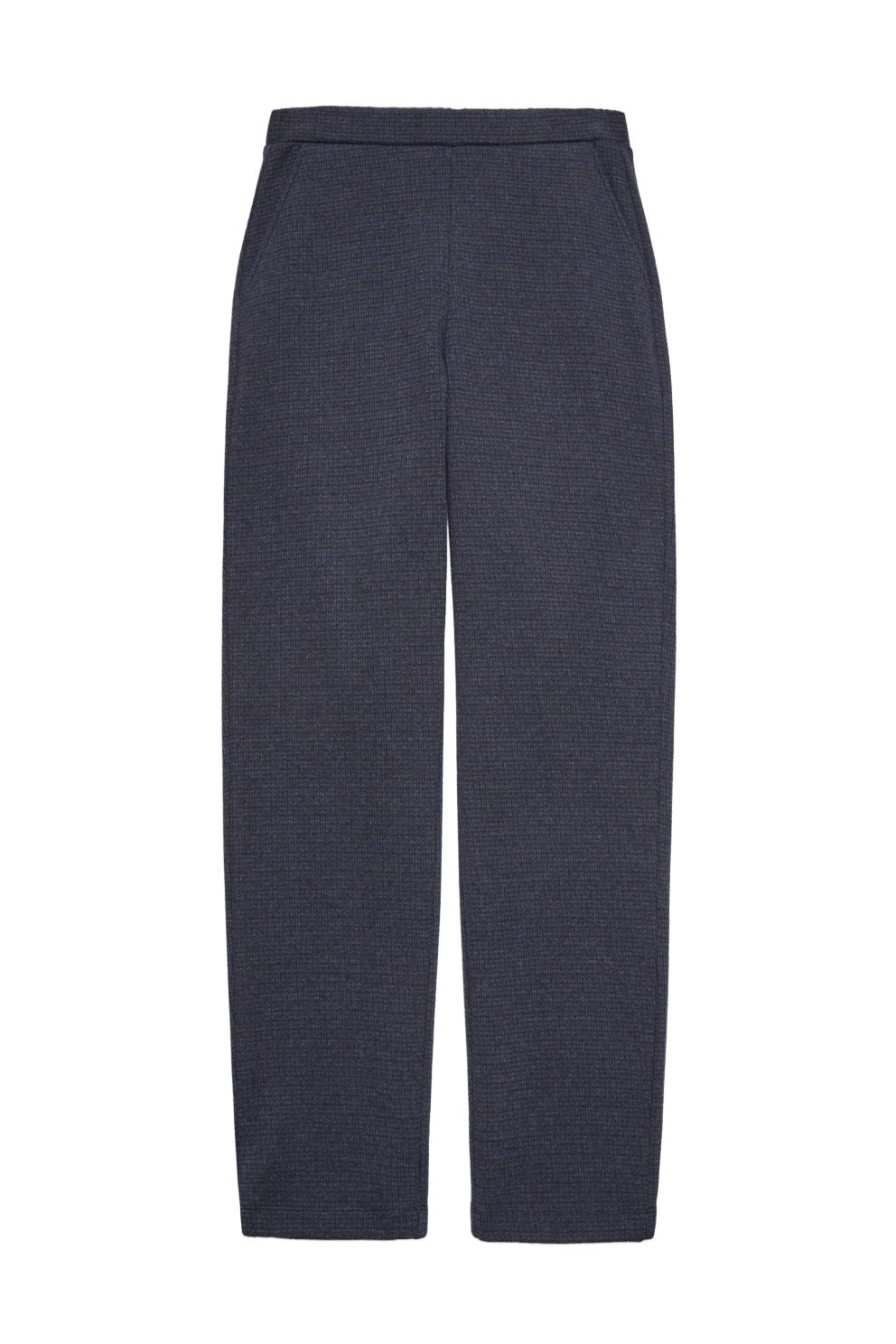 Yerse Jacquard Check Straight Trousers - Navy/Brown