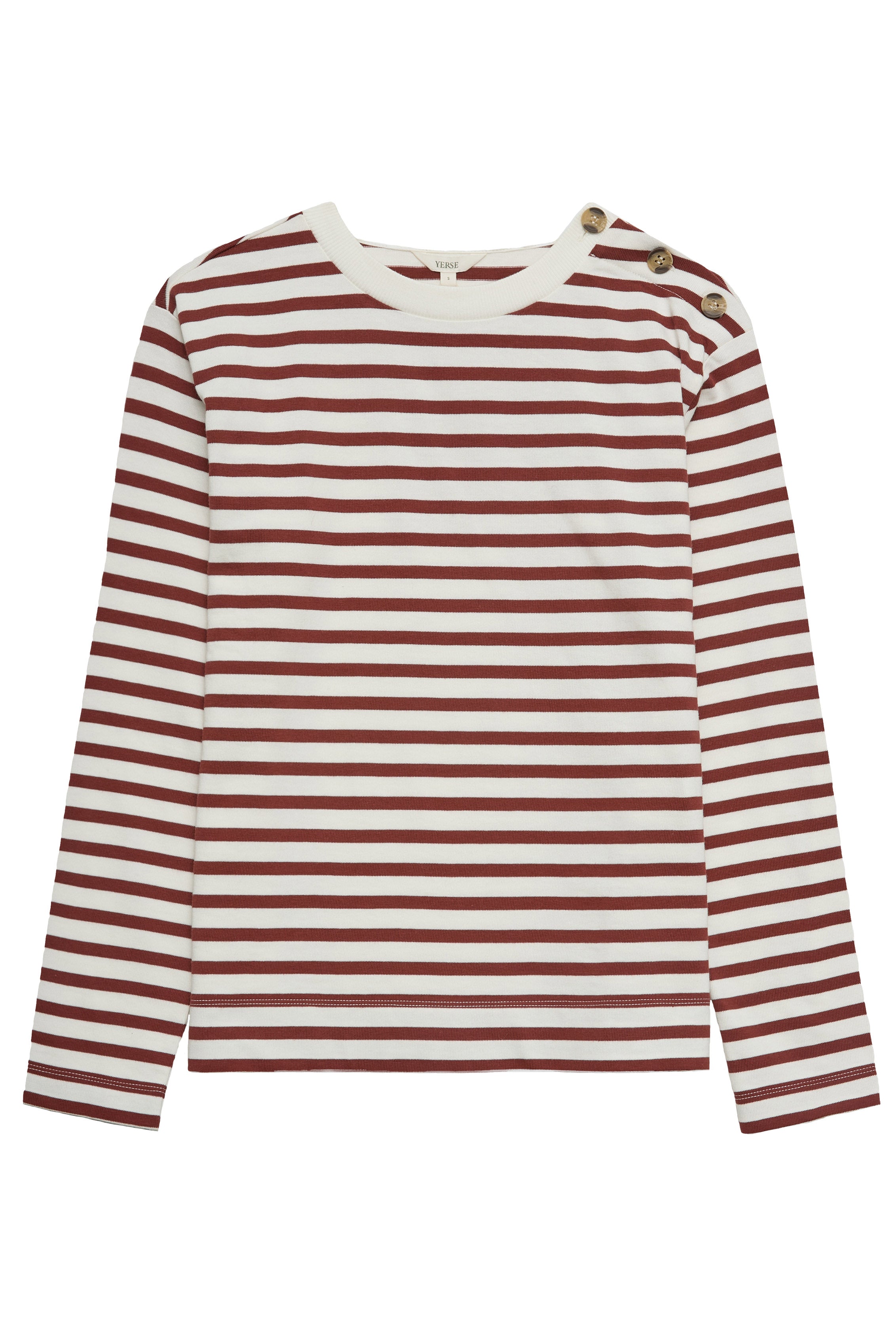 Yerse Jersey Stripe Sweatshirt - Maroon/White