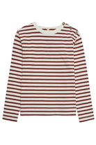 Yerse Jersey Stripe Sweatshirt - Maroon/White