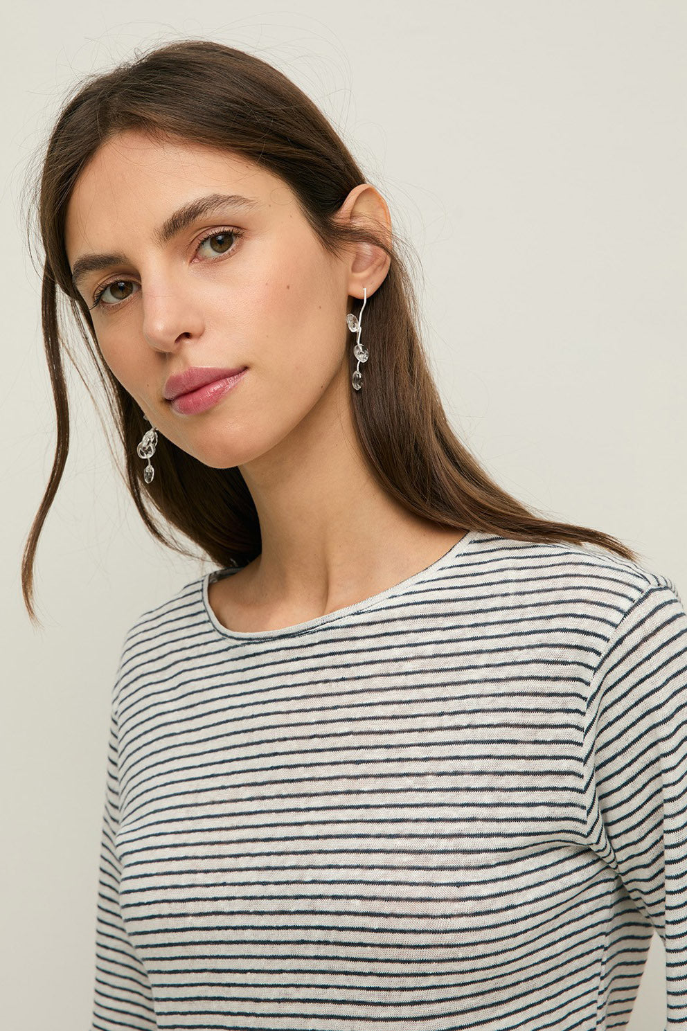 Yerse Linen T-Shirt - Navy Crudo