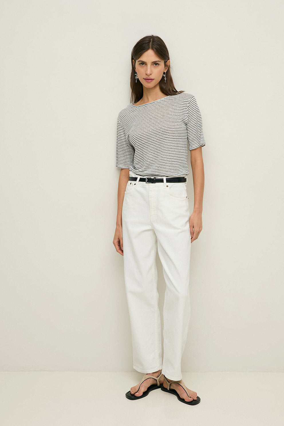 Yerse Linen T-Shirt - Navy Crudo