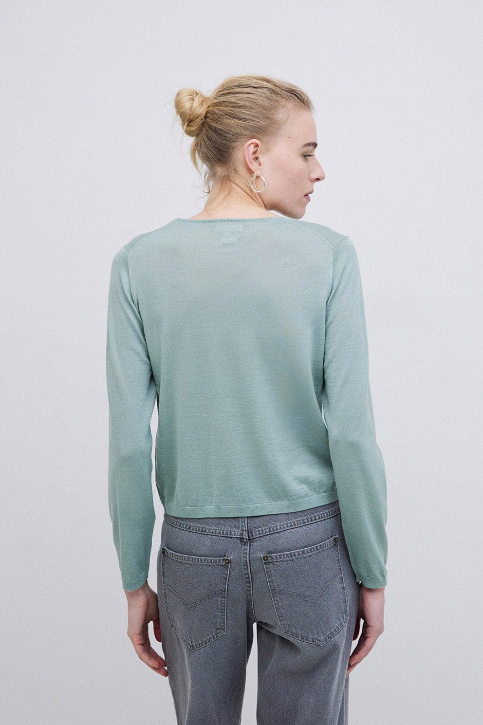 Yerse Maria Superfine Merino Wool Cardigan - Greenish Green