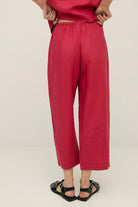 Yerse Pure Linen Trousers - Raspberry