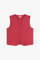 Yerse Pure Linen Vest - Raspberry