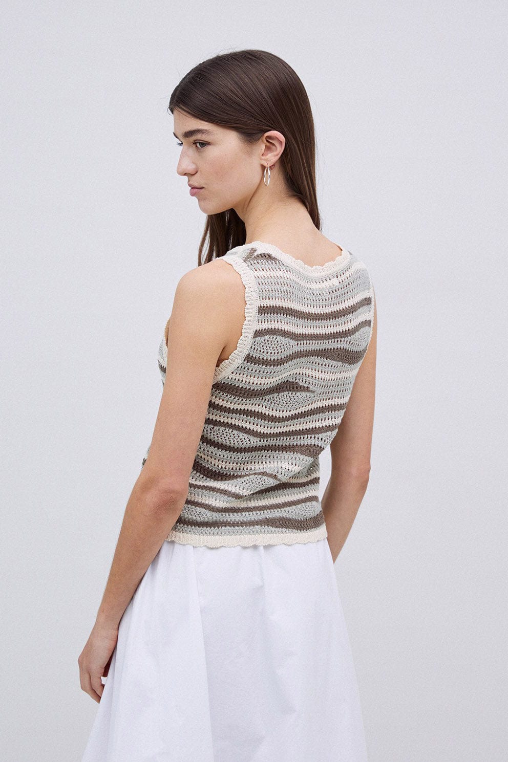 Yerse Sandy Cotton/Linen Sleeveless Jumper - Green