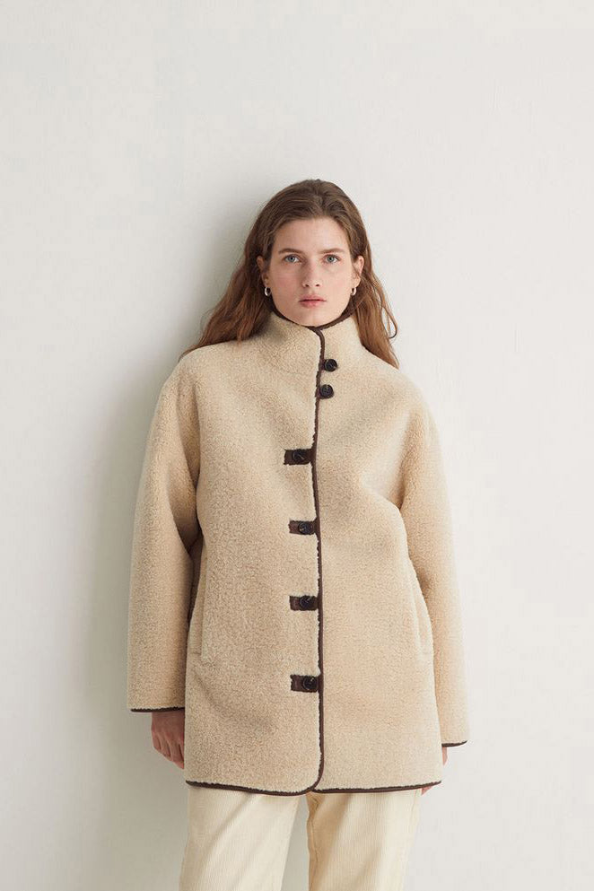 Yerse Shearling Coat - Ecru