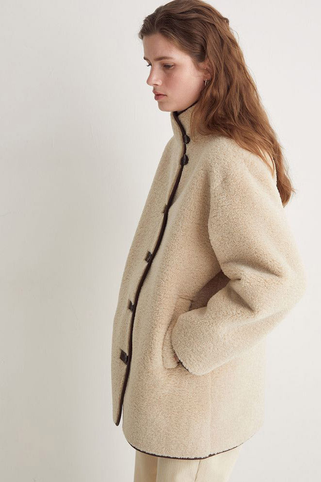 Yerse Shearling Coat - Ecru