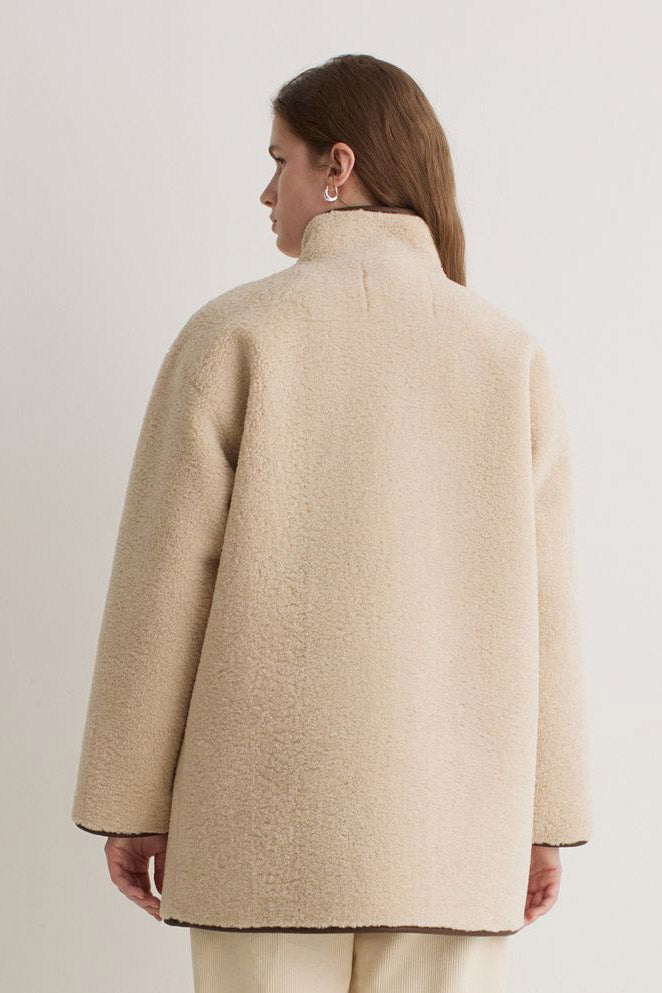 Yerse Shearling Coat - Ecru