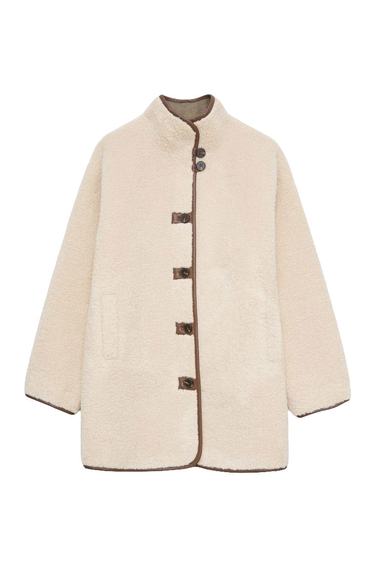 Yerse Shearling Coat - Ecru
