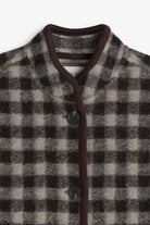 Yerse Short Boiled Wool Coat - Checks