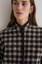 Yerse Short Boiled Wool Coat - Checks