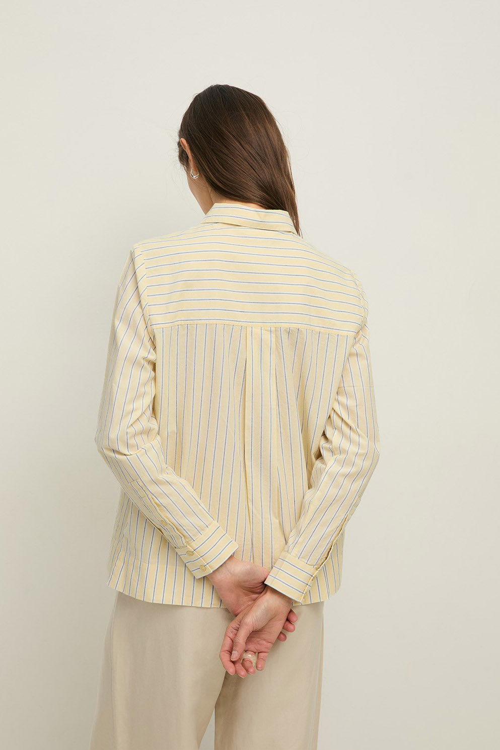 Yerse Striped Cotton Shirt - Amarillo